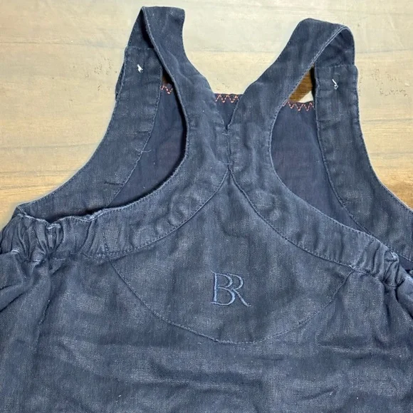 Banana Republic Baby 12-18 Month Navy Blue Linen Embroidered Jumper - Picture 3 of 13